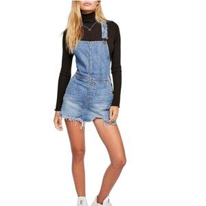 NWOT Free People Distressed Overall Jumper Mini Skirt